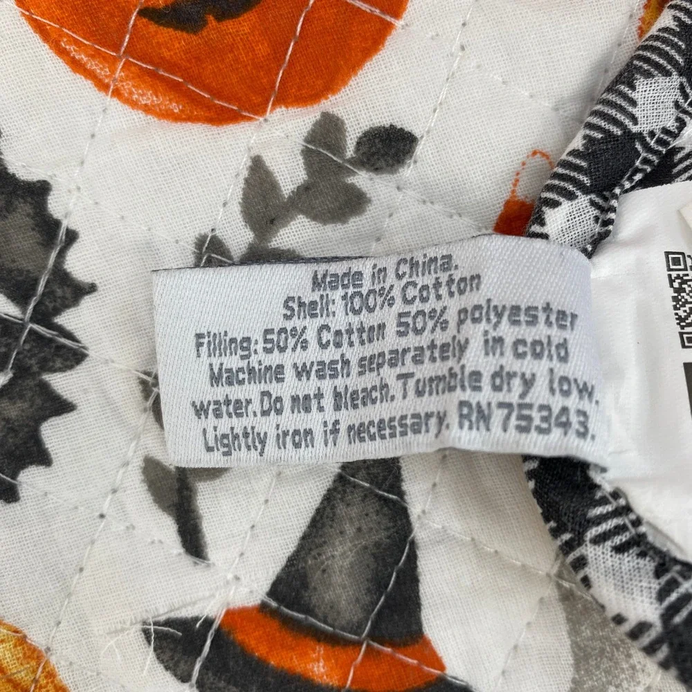 Rachel Ashwell Halloween Placemats (4) Orange Pumpkin Ghost Gingham Reversible